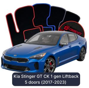 OMEVO Velours-Autofußmatten für Kia Stinger GT CK 1 gen Liftback 5 Türer (2017-2023)