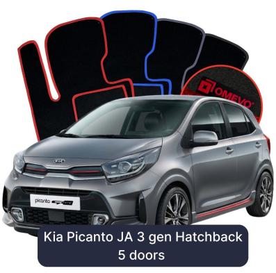 Velours-Autofußmatten OMEVO für Kia Picanto JA 3 gen Kompakt 5 Türer (2017-2025)