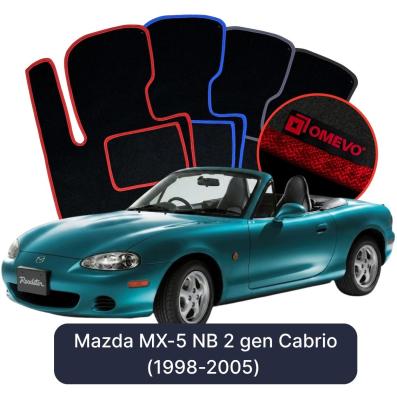 Velours-Autofußmatten OMEVO für Mazda MX-5 NB 2 gen Cabrio (1998-2005)