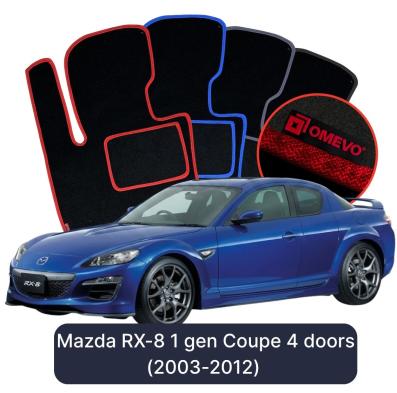 Velours-Autofußmatten OMEVO für Mazda RX-8 1 gen Coupe 4 Türer (2003-2012)