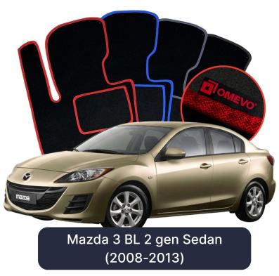 Velours-Autofußmatten OMEVO für Mazda 3 BL 2 gen Limousine (2008-2013)
