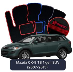 OMEVO Velours-Autofußmatten für Mazda CX-9 TB 1 gen SUV (2007-2015)