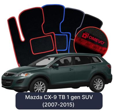 Velours-Autofußmatten OMEVO für Mazda CX-9 TB 1 gen SUV (2007-2015)