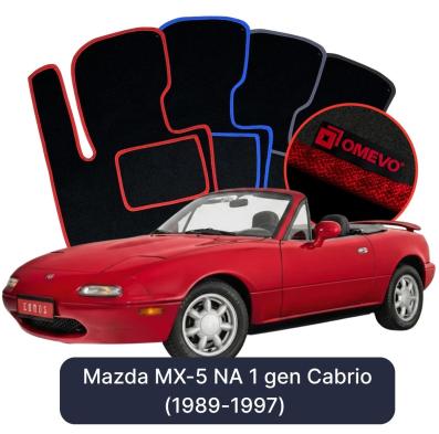 Velours-Autofußmatten OMEVO für Mazda MX-5 NA 1 gen Cabrio (1989-1997)