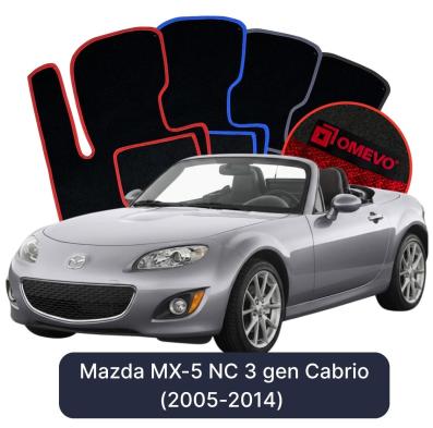 Velours-Autofußmatten OMEVO für Mazda MX-5 NC 3 gen Cabrio (2005-2014)