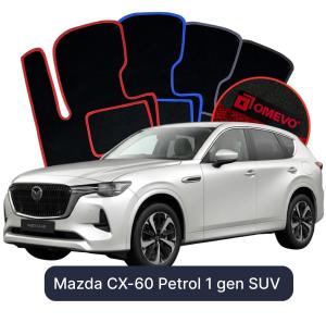OMEVO Velours-Autofußmatten für Mazda CX-60 Benzin 1 gen SUV (2022-2025)