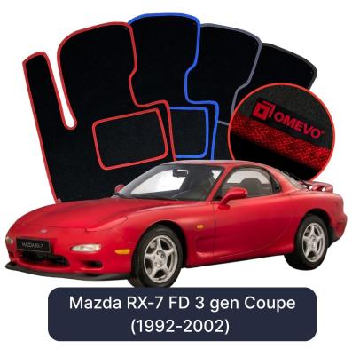 Velours-Autofußmatten OMEVO für Mazda RX-7 FD 3 gen Coupe (1992-2002)