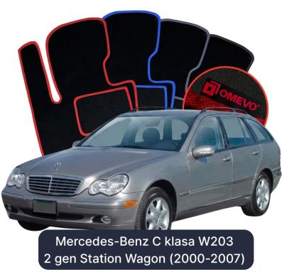 Velours-Autofußmatten OMEVO für Mercedes-Benz C-Klasse W203 2 gen Kombi (2000-2007)