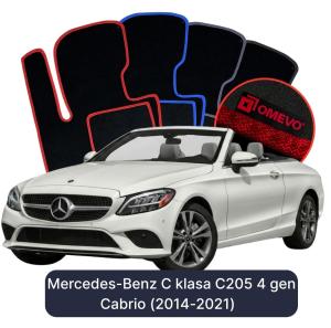 OMEVO Velours-Autofußmatten für Mercedes-Benz Vito C205 4 gen Cabrio (2014-2021)