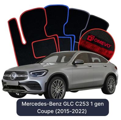 Velours-Autofußmatten OMEVO für Mercedes-Benz GLC Coupe C253 1 gen SUV (2015-2022)