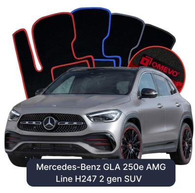 Velours-Autofußmatten OMEVO für Mercedes-Benz GLA 250e AMG Line H247 2 gen SUV (2020-2025)