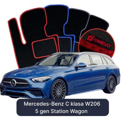 Velours-Autofußmatten OMEVO für Mercedes-Benz C-Klasse W206 5 gen Kombi (2021-2025)