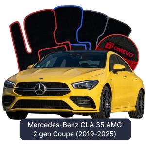 OMEVO Velours-Autofußmatten für mercedes-benz-cla-35-amg-2-gen-coupé-2019-2025