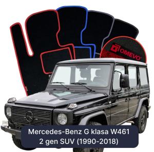 OMEVO Velours-Autofußmatten für Mercedes-Benz G klasse W461 2 gen SUV (1990-2018)