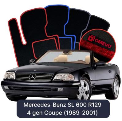 Velours-Autofußmatten OMEVO für Mercedes-Benz SL 600 R129 4 gen Coupe (1989-2001)