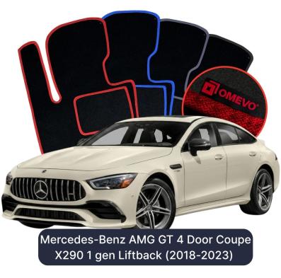 Velours-Autofußmatten OMEVO für Mercedes-Benz AMG GT 4 Door Coupe X290 1 gen Liftback (2018-2023)
