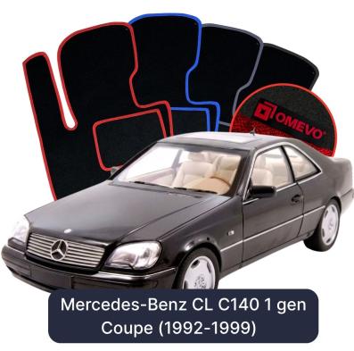 Velours-Autofußmatten OMEVO für Mercedes-Benz CL C140 1 gen Coupe (1992-1999)