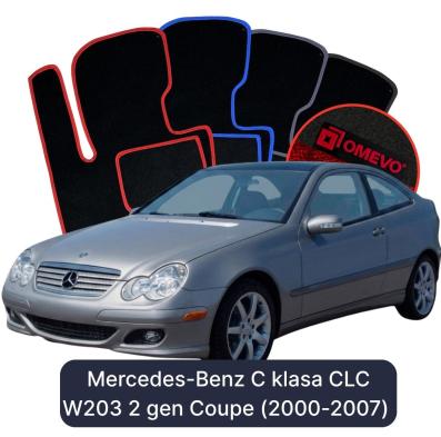Velours-Autofußmatten OMEVO für Mercedes-Benz C-Klasse CLC W203 2 gen Coupe (2000-2007)