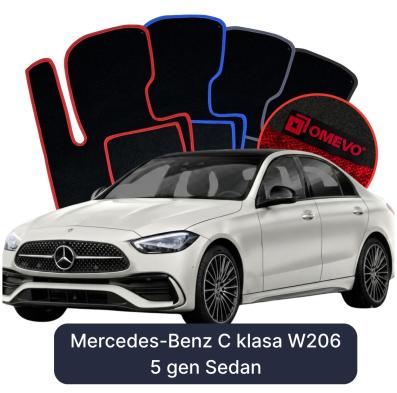 Velours-Autofußmatten OMEVO für Mercedes-Benz C-Klasse W206 5 gen Limousine (2021-2025)