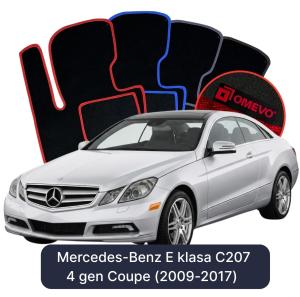 OMEVO Velours-Autofußmatten für Mercedes-Benz E-Klasse C207 4 gen Coupe (2009-2017)