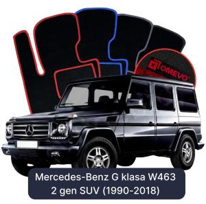 OMEVO Velours-Autofußmatten für Mercedes-Benz G-Klasse W463 2 gen SUV (1992-2018)