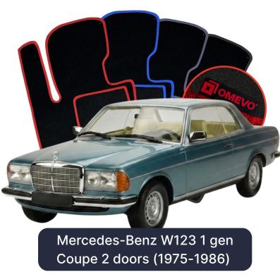 Velours-Autofußmatten OMEVO für Mercedes-Benz W123 1 gen Coupe 2 Türer (1975-1986)