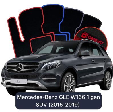 Velours-Autofußmatten OMEVO für Mercedes-Benz GLE W166 1 gen SUV (2015-2019)