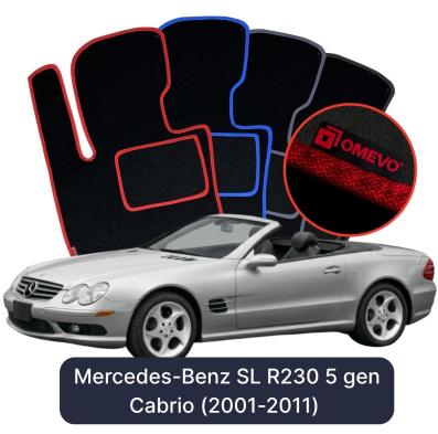 Velours-Autofußmatten OMEVO für Mercedes-Benz SL R230 5 gen Cabrio (2001-2011)