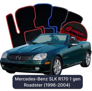 OMEVO Velours-Autofußmatten für Mercedes-Benz SLK R170 1 gen Roadster (1996-2004)