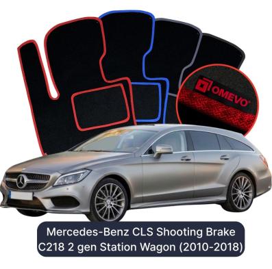 Velours-Autofußmatten OMEVO für Mercedes-Benz CLS Shooting Brake C218 2 gen Kombi (2010-2018)