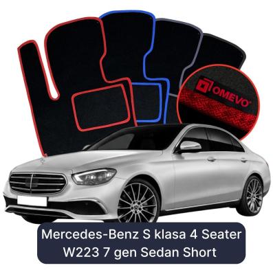 Velours-Autofußmatten OMEVO für Mercedes-Benz S-Klasse 4-Sitzer W223 7 gen Limousine Kurzversion (2020-2023)
