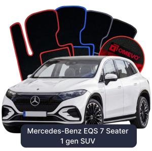 OMEVO Velours-Autofußmatten für Mercedes-Benz EQS 7-Sitzer 1 gen SUV (2021-2025)