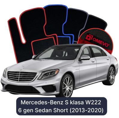 Velours-Autofußmatten OMEVO für Mercedes-Benz S-Klasse W222 6 gen Limousine Kurzversion (2013-2020)