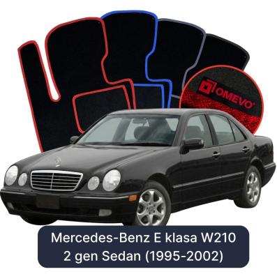 Velours-Autofußmatten OMEVO für Mercedes-Benz E-Klasse W210 2 gen Limousine (1995-2002)