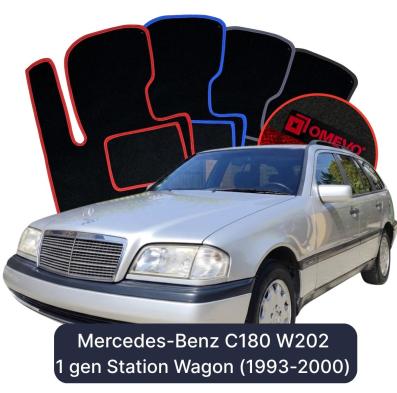 Velours-Autofußmatten OMEVO für Mercedes-Benz C180 W202 1 gen Kombi (1993-2000)