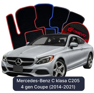 Velours-Autofußmatten OMEVO für Mercedes-Benz C-Klasse C205 4 gen Coupe (2014-2021)