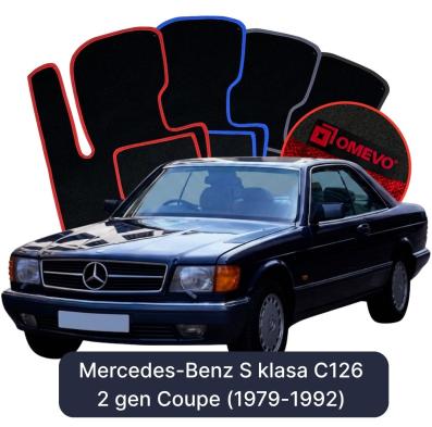 Velours-Autofußmatten OMEVO für Mercedes-Benz S-Klasse C126 2 gen Coupe (1979-1992)