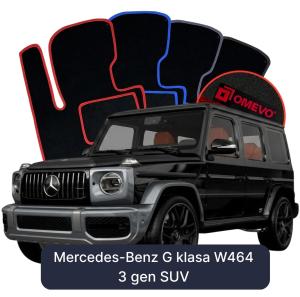 OMEVO Velours-Autofußmatten für Mercedes-Benz G-Klasse W464 3 gen SUV (2018-2025)