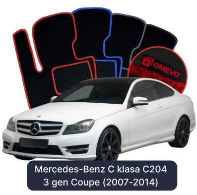 Velours-Autofußmatten OMEVO für Mercedes-Benz C-Klasse C204 3 gen Coupe (2007-2014)