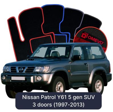 Velours-Autofußmatten OMEVO für Nissan Patrol Y61 5 gen SUV 3 Türer (1997-2013)