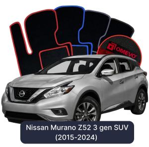 OMEVO Velours-Autofußmatten für Nissan Murano Z52 3 gen SUV (2015-2024)