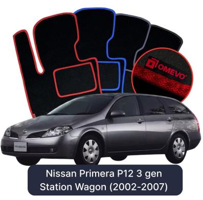 Velours-Autofußmatten OMEVO für Nissan Primera P12 3 gen Kombi (2002-2007)