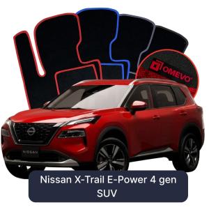 OMEVO Velours-Autofußmatten für Nissan X-Trail E-Power 4 gen SUV (2021-2025)