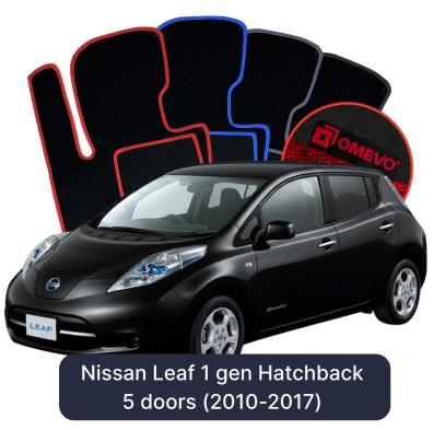 Velours-Autofußmatten OMEVO für Nissan Leaf 1 gen Kompakt 5 Türer (2010-2017)