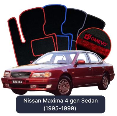 Velours-Autofußmatten OMEVO für Nissan Maxima 4 gen Limousine (1995-1999)
