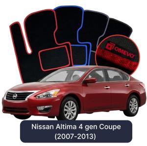 OMEVO Velours-Autofußmatten für Nissan Altima 4 gen Coupe (2007-2013)
