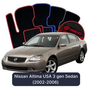 OMEVO Velours-Autofußmatten für Nissan Altima US-Version 3 gen Limousine (2002-2006)