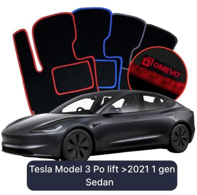 Velours-Autofußmatten OMEVO für Tesla Model 3 Facelift >2021 1 gen Limousine (2017-2025)