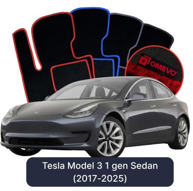 Velours-Autofußmatten OMEVO für Tesla Model 3 1 gen Limousine (2017-2025)