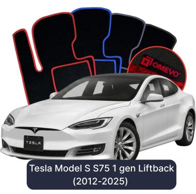 Velours-Autofußmatten OMEVO für Tesla Model S S75 1 gen Liftback (2012-2025)